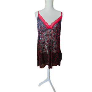 Whimsigoth Plus Size 24W 26W Sheer Lace Criss Cross Nightgown Lingerie